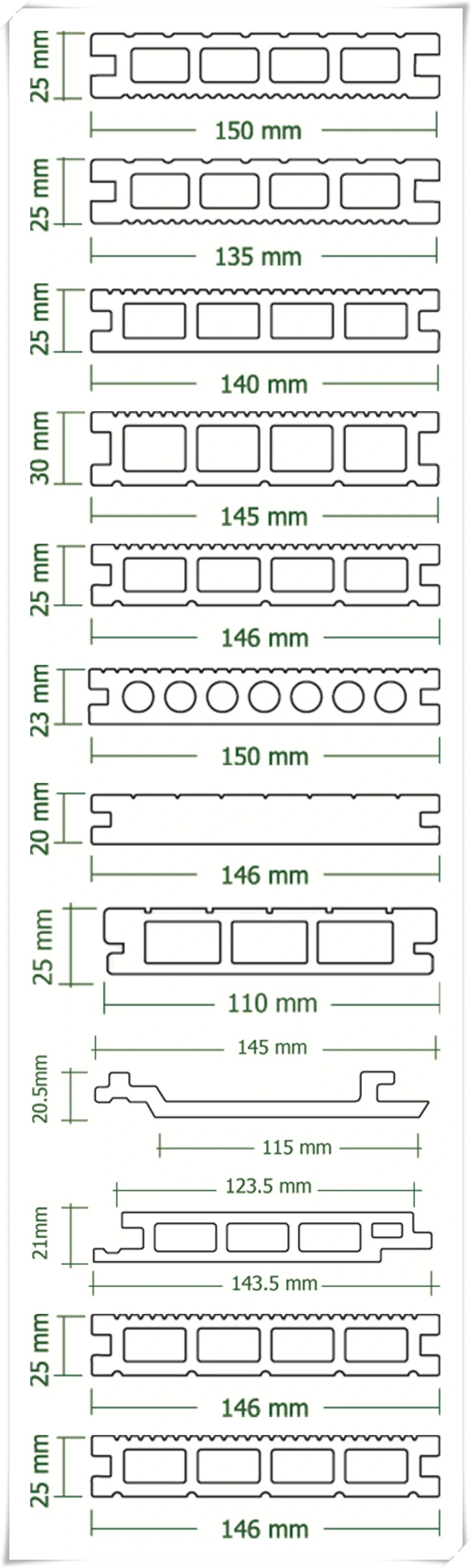 Solid Outdoor Marina WPC Decking in China/Wood Plastic Composite