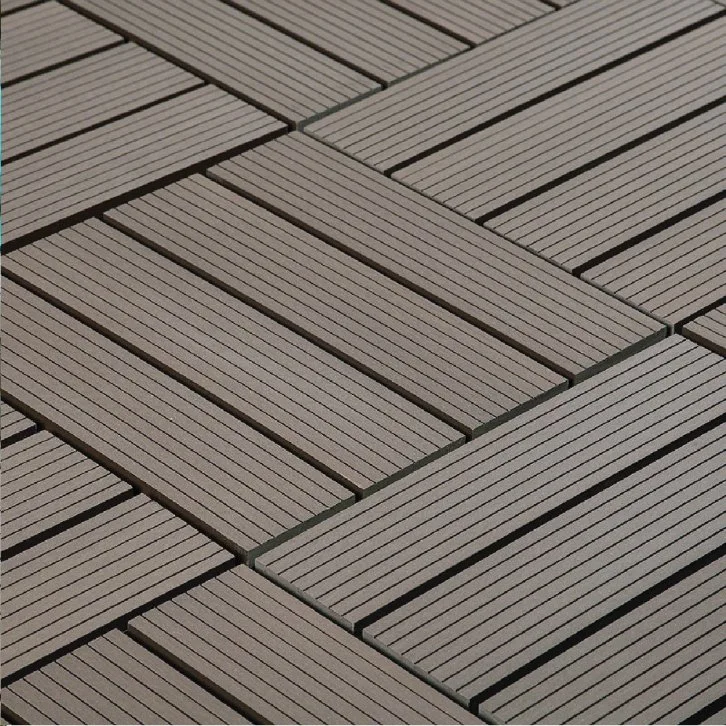 Waterproof Interlocking Floor Tiles Sanded Hollow M Type WPC DIY Decking Tiles for Garden