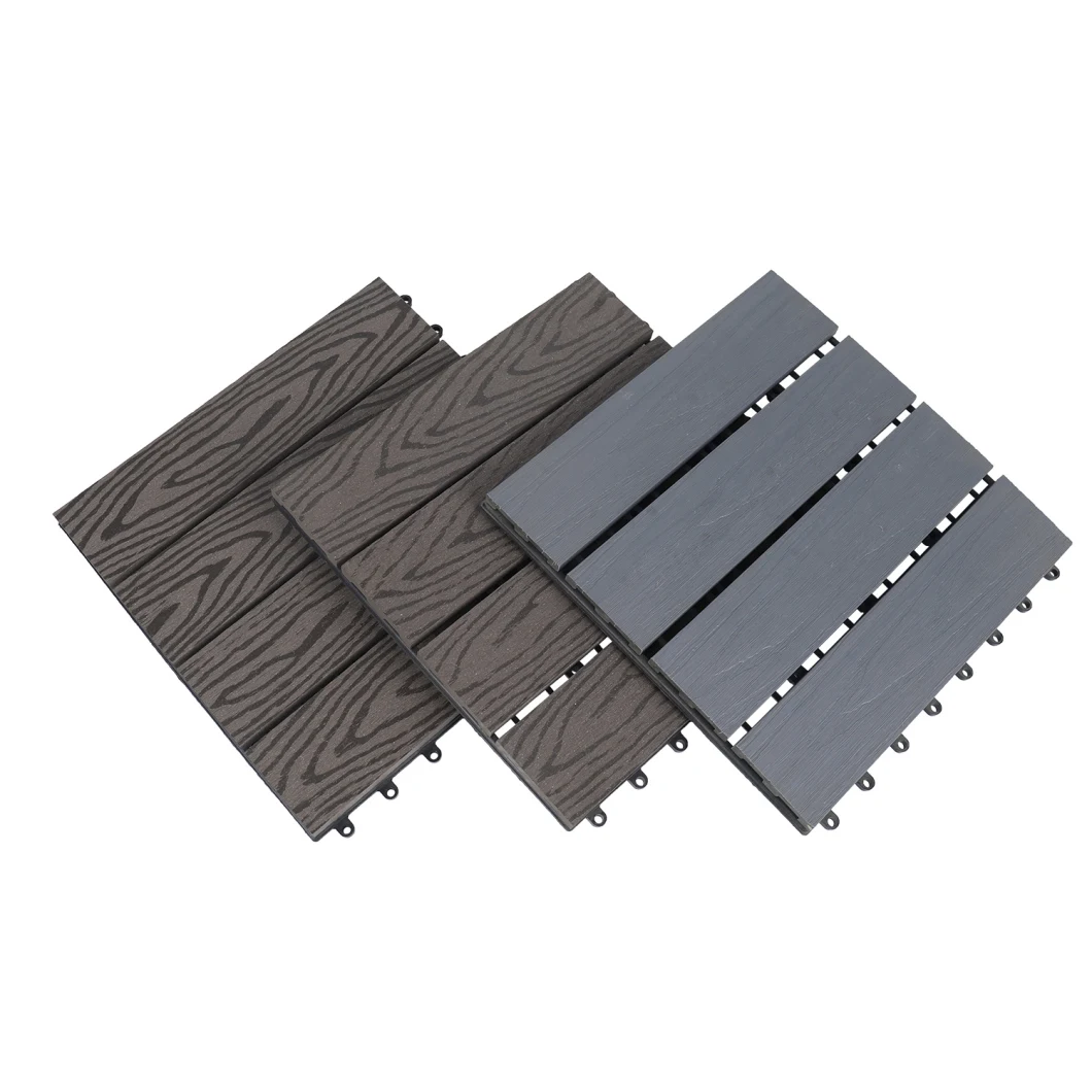 Customized Colour and Design Balcony Swimming Pool Bathroom Indoor Floor Tiles DIY Solid WPC Engineered Flooring Decking Tile