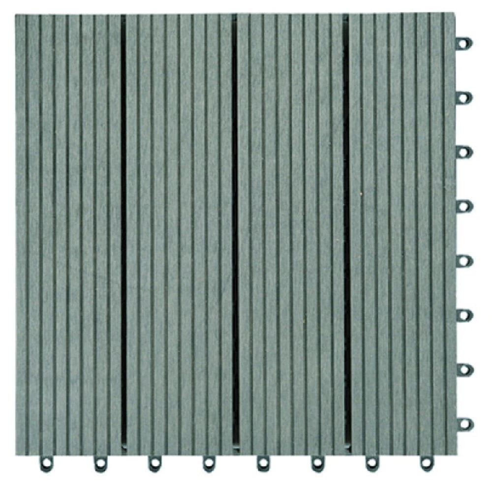 Waterproof Interlocking Floor Tiles Sanded Hollow M Type WPC DIY Decking Tiles for Garden