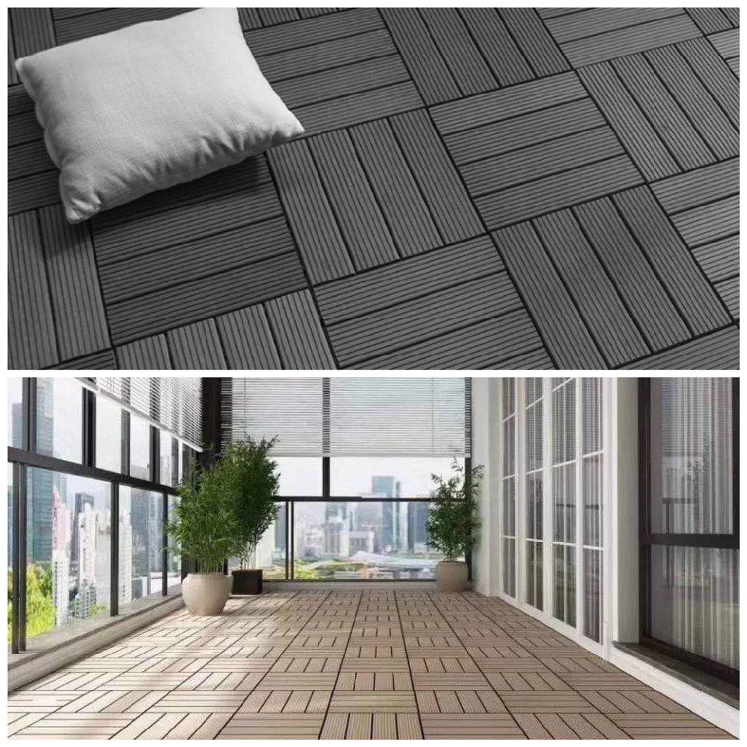 Factory Wholesale Waterproof Wood Plastic Composite Tile WPC DIY Garden Yard Interlocking Decking Tiles