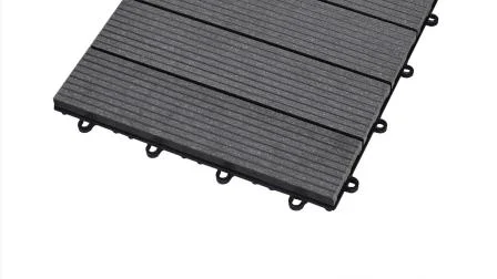 Lindas tábuas de piso decorativas de madeira plástica WPC DIY interbloqueadas à prova d'água para decks ao ar livre 300*300mm DIY Wood Plastic Composite Hollow Tiles