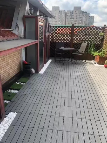 Tábuas de assoalho de madeira plástica WPC DIY Intertravamento à prova d'água ao ar livre telha de deck 300*300mm DIY Wood Plastic Composite Hollow Tiles